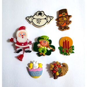 Lot of Holiday Pins Brooches -  Halloween Thanksgiving Easter St. Patricks Santa